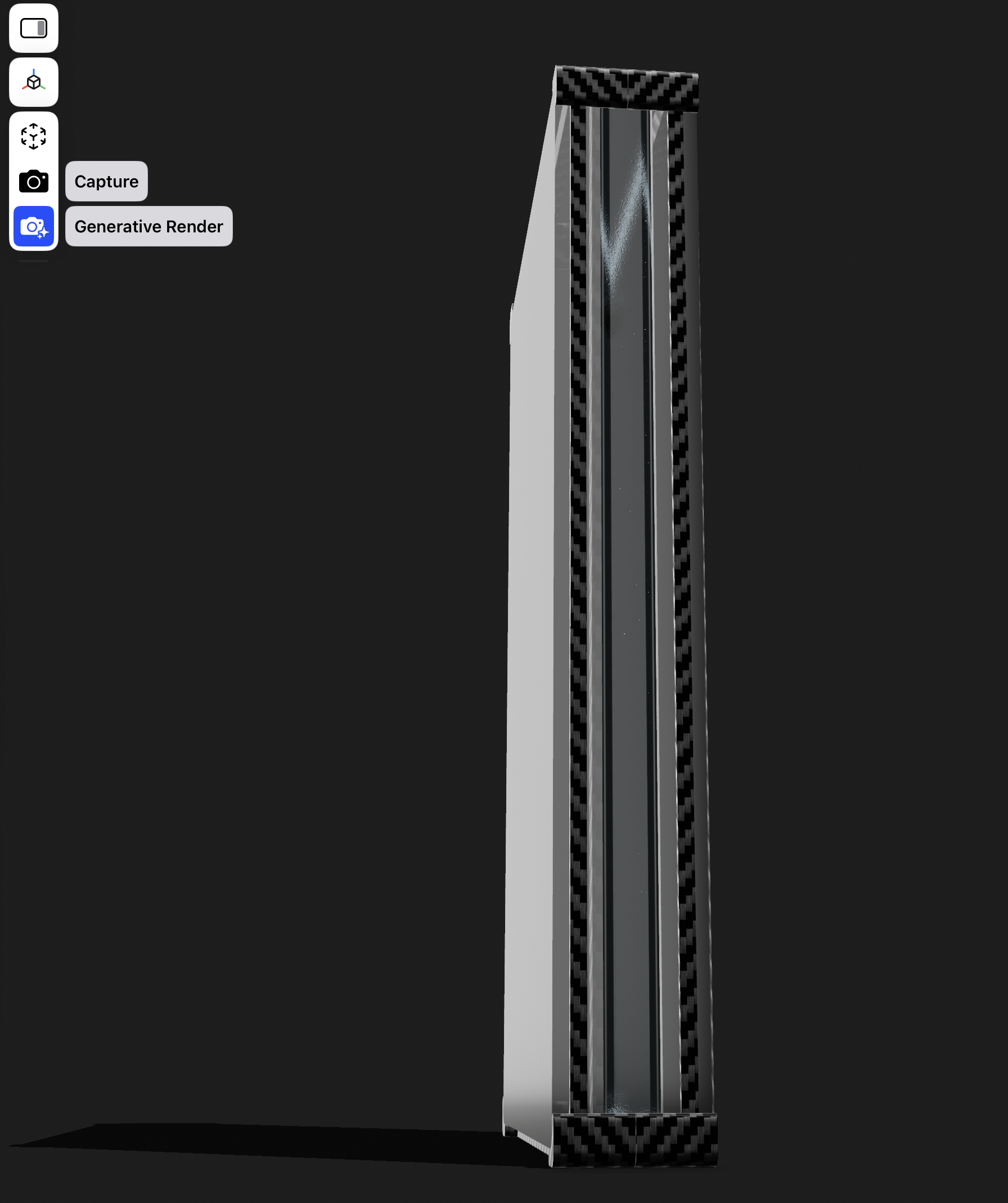 Graded Aura Stand — channel and rail structure detail